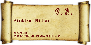 Vinkler Milán névjegykártya