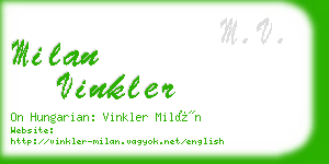 milan vinkler business card